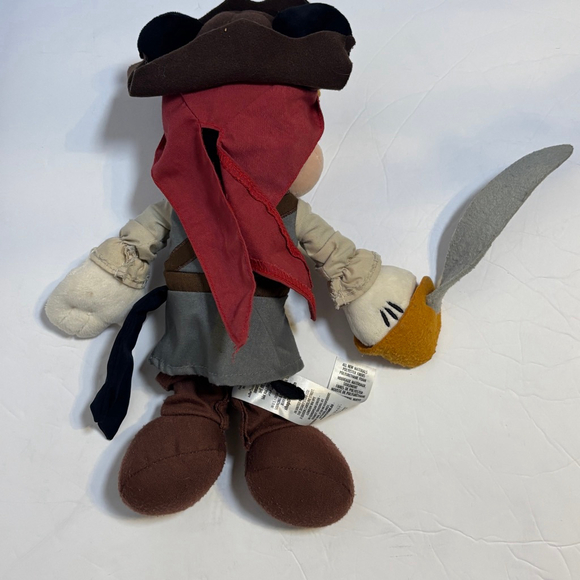 Disney Mickey Mouse Jack Sparrow Plush 14” Pirates of the Caribbean Stuffed - Picture 4 of 9